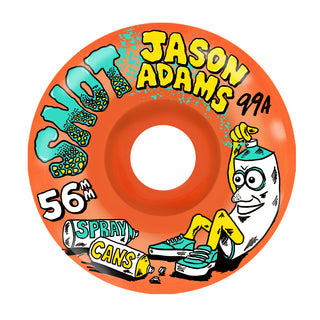 Snot Skateboard Wheels 56mm Jason Adams Spray Cans Conical 99A Neon Orange