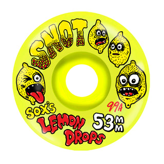 Snot Skateboard Wheels 53mm Sox Lemon Drops Conical 99A Yellow