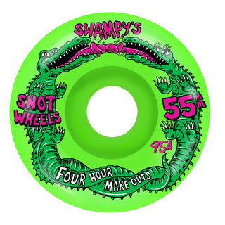 Snot Skateboard Wheels 55mm Swampy Four Hour Conical 99A Neon Green