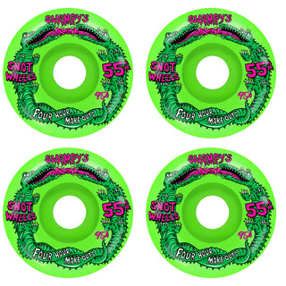 Snot Skateboard Wheels 55mm Swampy Four Hour Conical 99A Neon Green