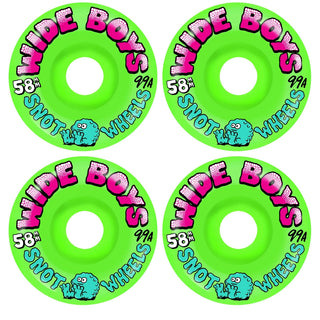 Snot Skateboard Wheels 58mm Wide Boys 99A Neon Green