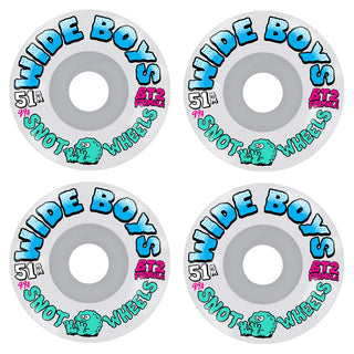 Snot Skateboard Wheels 51mm Wide Boys 99A White/Blue