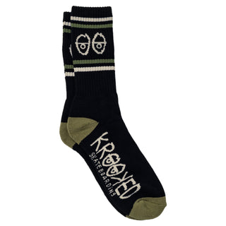 Krooked Skateboards Socks Eyes Black/Cream/Olive