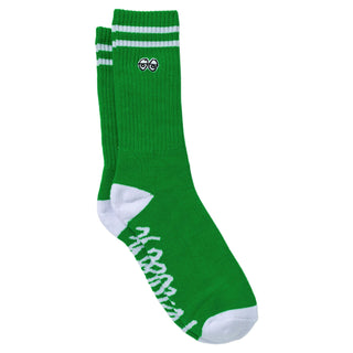 Krooked Skateboards Socks Eyes Embroidered Green/White