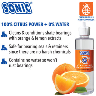 Sonic Citrus Cleaner - Cleans and Conditions Skate Bearings - 8fl OZ
