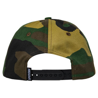 Spitfire Wheels Hat Bighead Woodland Camo/White Snapback
