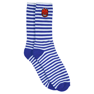Spitfire Wheels Socks Bighead Fill Stripe Embroidered Blue/White