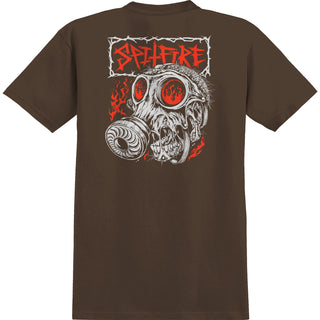 Spitfire Wheels Shirt Gas Mask Dark Chocolate