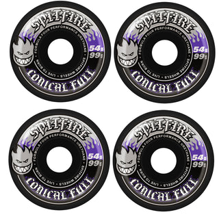 Spitfire Skateboard Wheels 54mm F4 99A Color Pack Conical Full Black