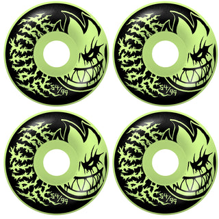 Spitfire Skateboard Wheels 54mm F4 99A Deathmask II Bighead Radial Full Glow in the Dark