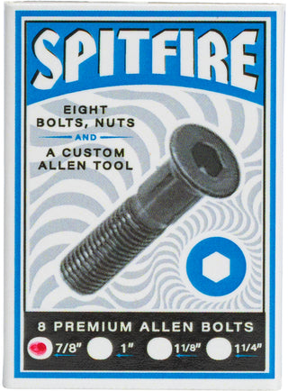 Spitfire Wheels Mounting Hardware 1 1/4" Allen Black