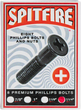 Spitfire Wheels Mounting Hardware 1 1/4" Phillips Black