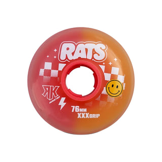 Rink Rat Roller Hockey Wheels Rinkster Splitster Rats (Special Edition) 76mm XXX Grip Yellow/Orange 4-Pack