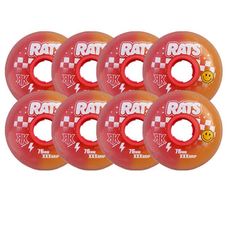 Rink Rat Roller Hockey Wheels Rinkster Splitster Rats (Special Edition) 76mm XXX Grip Yellow/Orange 8-Pack