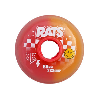 Rink Rat Roller Hockey Wheels Rinkster Splitster Rats (Special Edition) 76mm / 80mm HiLo XXX Grip Yellow/Orange 8-Pack