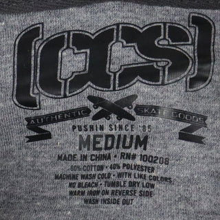 CCS Skateboard Hoodie Vapor Stripe Stash Pocket Zip Charcoal