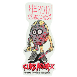 Heroin Skateboards Sticker Curb Killer X Clear 2.5" x 6"