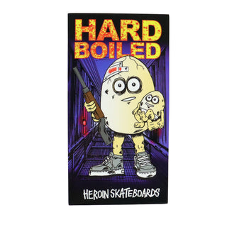 Heroin Skateboards Sticker Hard Boiled Egg Purple 3" x 5.5"