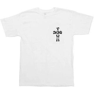 Dogtown Skateboard T-Shirt Santa Monica Cross Logo White/Black