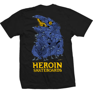 Heroin Skateboards Shirt Crow Black