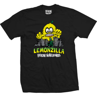 Heroin Skateboards Shirt Lemonzilla Black