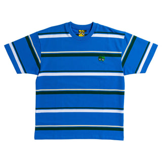 Krooked Skateboards Shirt Eyes Embroidered Stripe Multi/Green