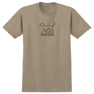 Krooked Skateboards Shirt El Perro Sand/Black Brown