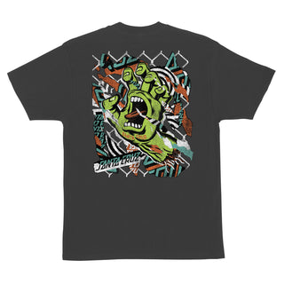 Santa Cruz Skateboards Shirt Damaged Hand Vintage Black
