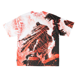 Welcome x Batman Skateboard T-Shirt Gargoyle All-Over Print White