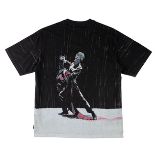 Welcome x Batman Skateboard T-Shirt Rain Dance All-Over Print Black