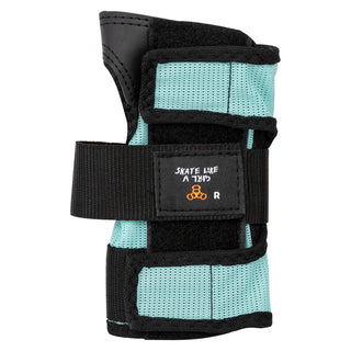 Triple 8 Skateboard Saver 3-Pack Knee/Elbow/Wrist Pads Skate Like a Girl Black/Blue Size M