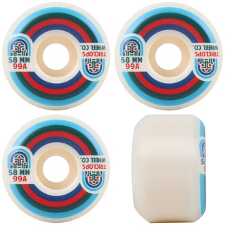 Triclops Skateboard Wheels 58mm Trax 99A White