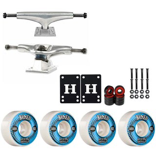 Thunder Skateboard Trucks 143 7.125" Kit Bones 53mm V4 OG White Wheels/Bearings/Hardware