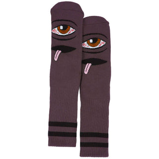 Toy Machine Skateboards Socks Bloodshot Eye Eggplant Adult Crew
