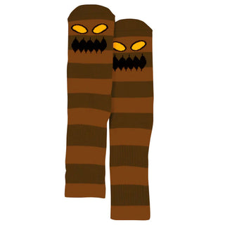 Toy Machine Skateboards Socks Monster Big Stripe Brown Adult Crew
