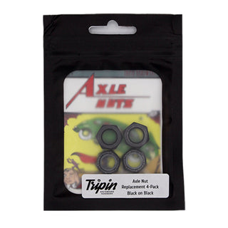 Tripin Skateboard Hardware Black on Black Axle Nuts