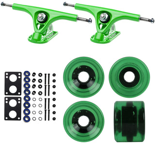 Paris Longboard Trucks, Wheels, Hardware, and Abec 7 Bearings Kit - V2 180 Green + Blank Dark Green 64mm 82A