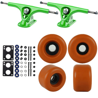 Paris Longboard Trucks, Wheels, Hardware, and Abec 7 Bearings Kit - V2 180 Green + Blank Clay 71mm 82A