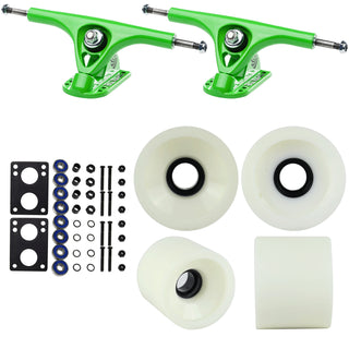 Paris Longboard Trucks, Wheels, Hardware, and Abec 7 Bearings Kit - V2 180 Green + Blank White 68mm 78A