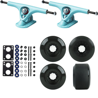 Paris Longboard Trucks, Wheels, Hardware, and Abec 7 Bearings Kit - V2 180 Blue + Blank Black 65mm 78A