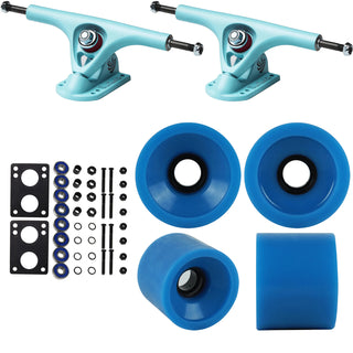 Paris Longboard Trucks, Wheels, Hardware, and Abec 7 Bearings Kit - V2 180 Blue + Blank Royal Blue 68mm 78A
