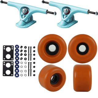 Paris Longboard Trucks, Wheels, Hardware, and Abec 7 Bearings Kit - V2 180 Blue + Blank Clay 71mm 82A