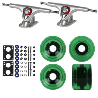 Paris Longboard Trucks, Wheels, Hardware, and Abec 7 Bearings Kit - V2 180 Raw + Blank Dark Green 64mm 82A