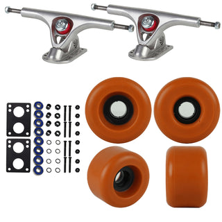 Paris Longboard Trucks, Wheels, Hardware, and Abec 7 Bearings Kit - V2 180 Raw + Blank Clay 71mm 82A