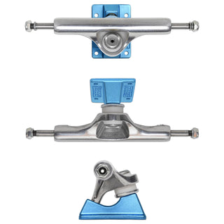 Slappy Skateboard Trucks Inverted Hollow Lights Ultra Low Kingpin 8.5" Silver/Light Blue