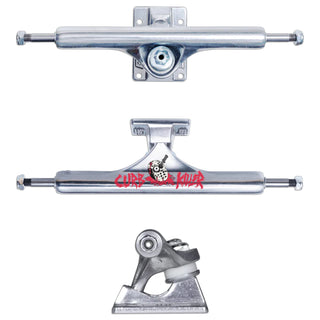 Slappy Skateboard Trucks Curb Killer II Hollow Inverted Silver 9.0"