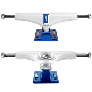 Thunder Skateboard Trucks Boxed Bolt Hollow Lights 148 (8.25") Opaque White/Blue Pair