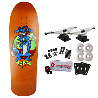 Toxic Skateboard Complete Darren Menditto Cat Orange/Green 10" x 32" Old School