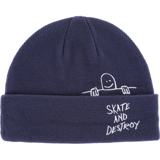 Thrasher Magazine Skateboard Beanie Gonz Sad Fold Navy
