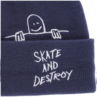 Thrasher Magazine Skateboard Beanie Gonz Sad Fold Navy